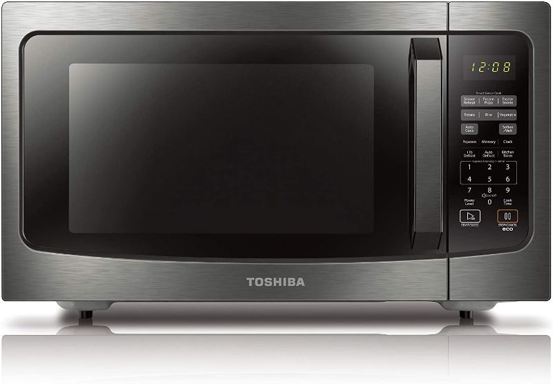 Photo 1 of Toshiba ML-EM45P(BS) Countertop Microwave oven with Smart Sensor, Sound on/off Function and Position Memory Turntable, 1.6