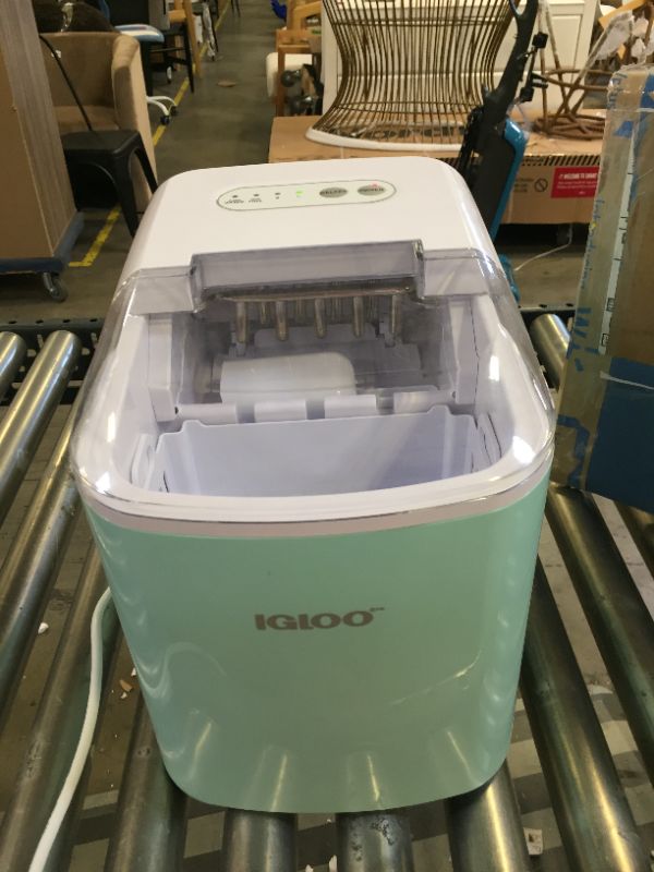 Photo 2 of Igloo ICEB26AQ Automatic Portable Electric Countertop Ice Maker Machine, 26 Pounds in 24 Hours, 9 Ice Cubes Ready in 7 Minutes, With Ice Scoop and Basket, Perfect for Water Bottles, Mixed Drinks
