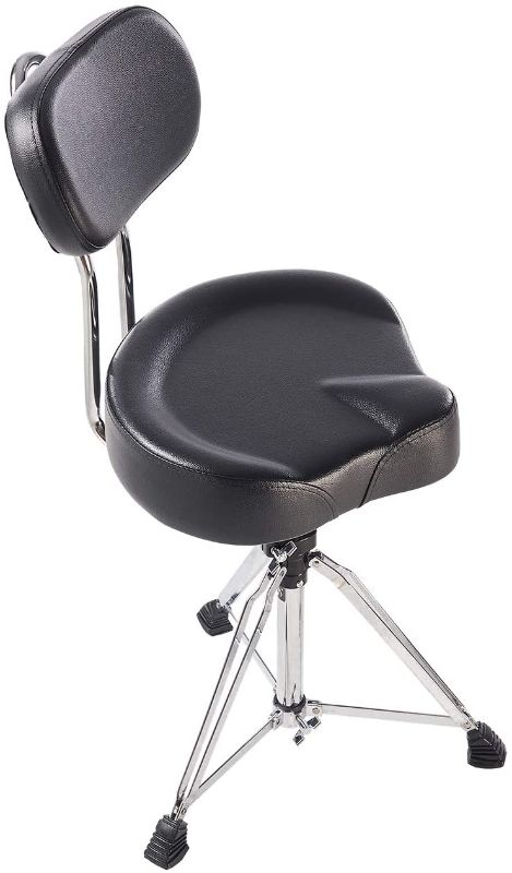 Photo 1 of Bolt Drum Throne Adjustable Motorcycle Style with large Backrest Seat Comfortable Drum Set Percussion Stool
