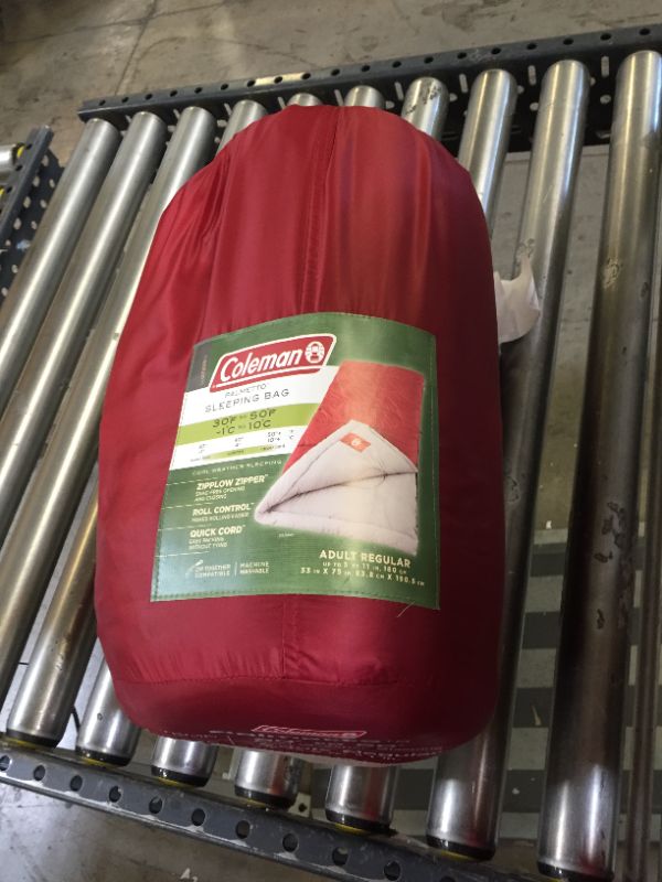 Photo 2 of Coleman Palmetto 75x33 In Retangle Sleeping Bag Red/Tan