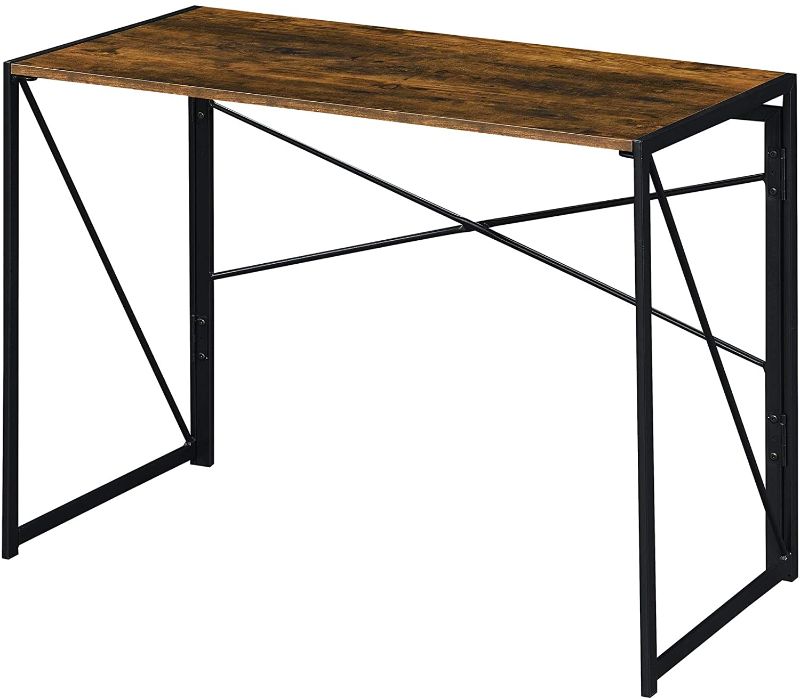 Photo 1 of 40 in. Rectangular Brown Writing Desk with Adjustable Height Feature
