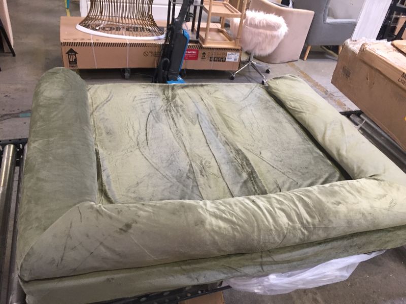 Photo 1 of 53w X 43L GREEN SUEDE DOG BED