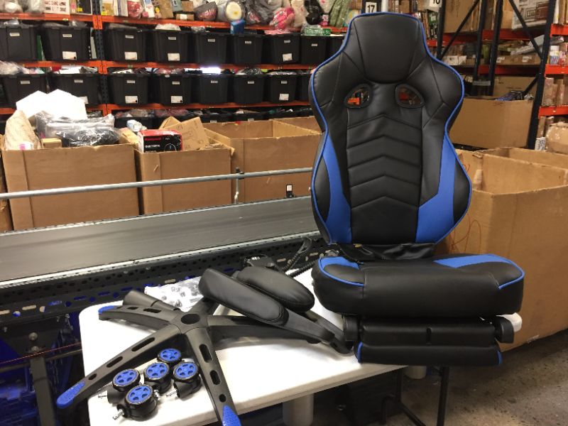 Photo 2 of Respawn RSP-110 Racing Style Gaming, Reclining Ergonomic Chair with Footrest, Blue