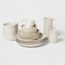 Photo 1 of 16pc Porcelain Courtland Dinnerware Set White - Threshold