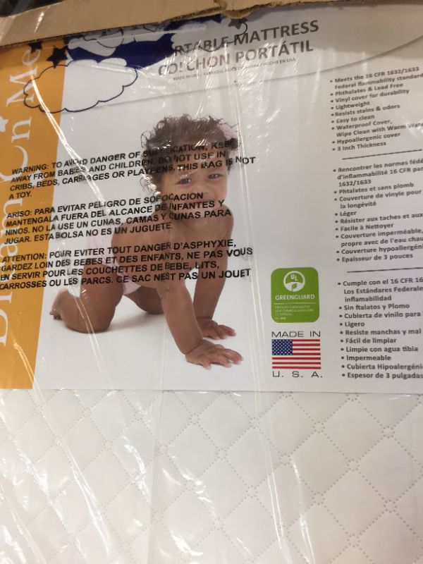 Photo 3 of Dream On Me, Holly 3” Fiber Portable Crib Mattress I Waterproof I Greenguard Gold Certified
