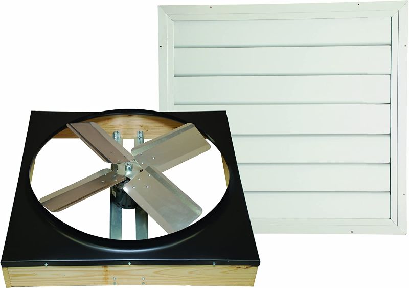 Photo 1 of Cool Attic CX24DDWT Direct Drive 2-Speed Whole House Attic Fan with Shutter, 24 Inch
