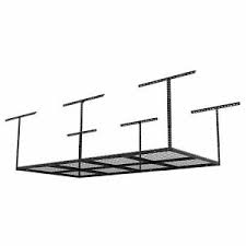 Photo 1 of Fleximounts 4x8 Foot Adjustable Overhead Garage Storage Ceiling Rack, Black
