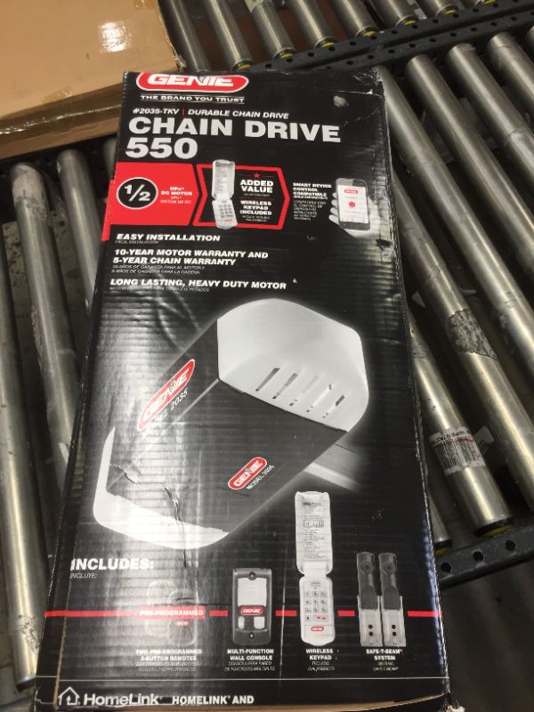 Photo 6 of Genie Chain Drive 550 ½ HPc Heavy Duty Garage Door Opener with Two 3-Button Remotes, Wireless Keypad, Safe T-Beam, 2035-TKV