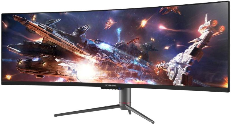 Photo 1 of Sceptre Curved 49 inch (5120x1440) Dual QHD 32:9 Gaming Monitor up to 120Hz DisplayPort HDMI Build-in Speakers, Gunmetal Black 2021 (C505B-QSN168)
