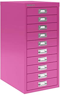 Photo 1 of Bisley 5 Drawer Steel Desktop Multidrawer Storage Cabinet, Fuchsia (MD5-FU)
