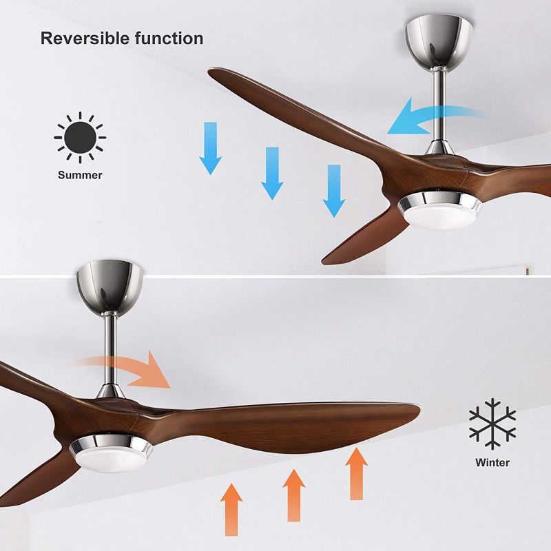 Photo 1 of reiga 52-in Ceiling Fan with Dimmable LED Light Kit Remote Control Modern Blades Reversible DC Motor, 6-speed, Timer (hand-painted)