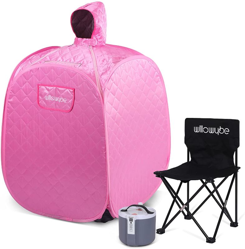 Photo 1 of WILLOWYBE Portable Personal Steam Sauna Home Spa, an Indoor Steam Sauna for Relaxation, Detox and Therapeutic, Pink Lady