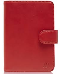 Photo 1 of Passport Holder Red and Pink with 3 credit card slots, an ID window, a boarding pass slot