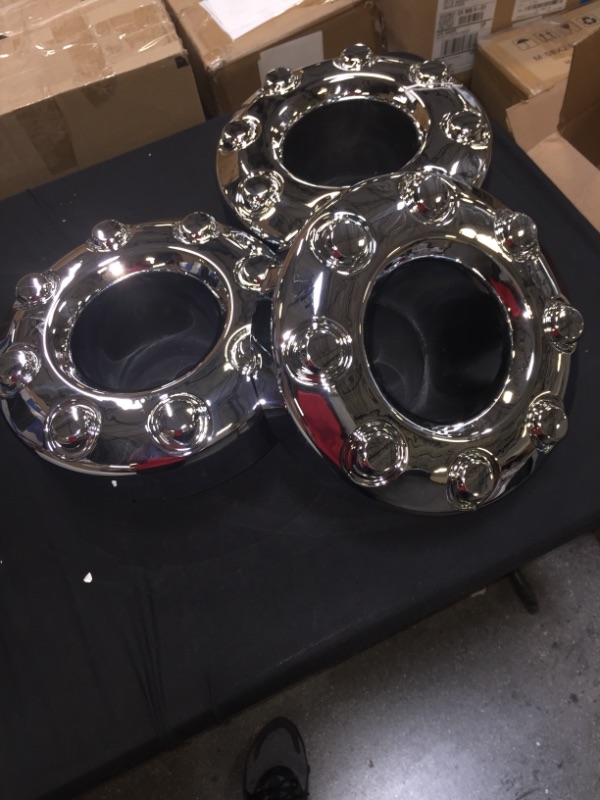 Photo 3 of 3Pcs 2005-2016 F-350 F350 Dually FRONT 4X4 Open Chrome Wheel Center Hub Cap Replaces OEM 5C3Z1130TA