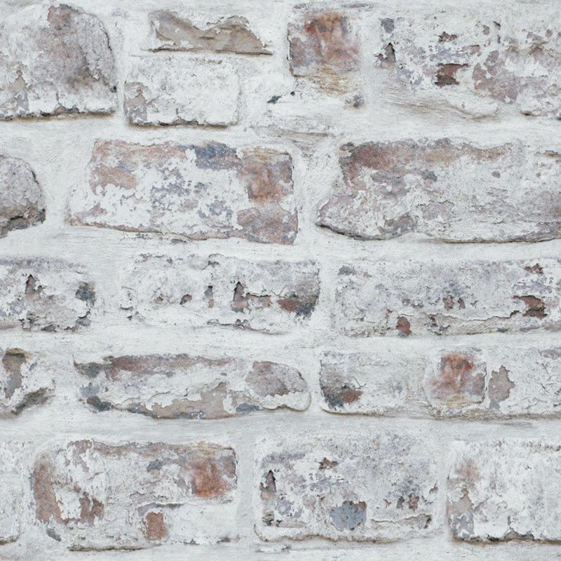 Photo 1 of WHITEWASHED WHITE BRICK EFFECT WALLPAPER 671100 ARTHOUSE FEATURE WALL DECOR