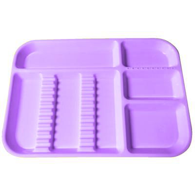 Photo 1 of Plasdent Set-up Tray Divided Size B (Ritter) 2 Count - Neon Purple, Plastic, 13-1/2" x