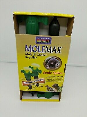 Photo 1 of 2pk Molemax Mole & Gopher Repeller Sonic Spike Bonide