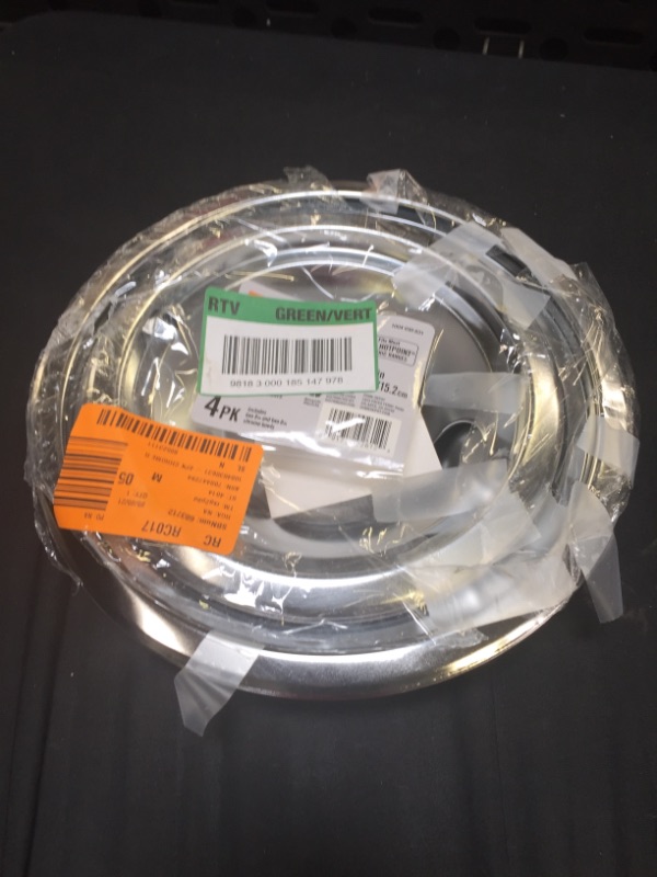 Photo 2 of 101 Replacement Chrome Drip Pans for Whirlpool W10196405 and W10196406 - Includes an 8-Inch and 3 6-Inch Pans, 4 Pack