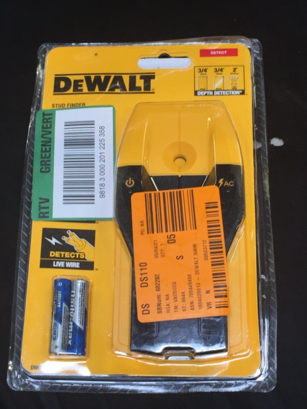 Photo 2 of DeWalt 6.3 in. L x 4.2 in. W Stud Finder 3/4 in. 1 pc.