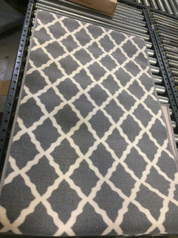 Photo 1 of APPROX 5'L X 26" W RUNNER RUG GREY 