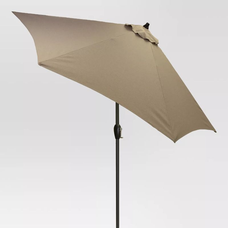 Photo 1 of 9' Round Patio Umbrella DuraSeason Fabric™ - Black Pole - Threshold™
