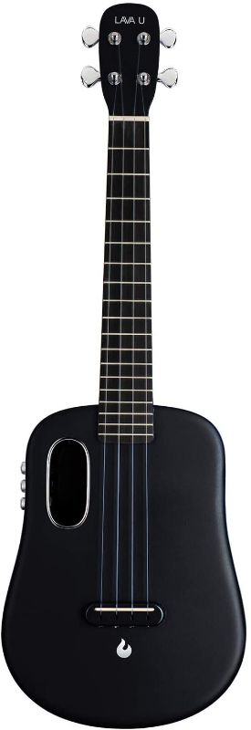 Photo 1 of LAVA U Carbon Fiber Ukulele with Effects Tenor Travel Ukulele and Charging Cable (FreeBoost, Sparkle Black, 26-inch)
