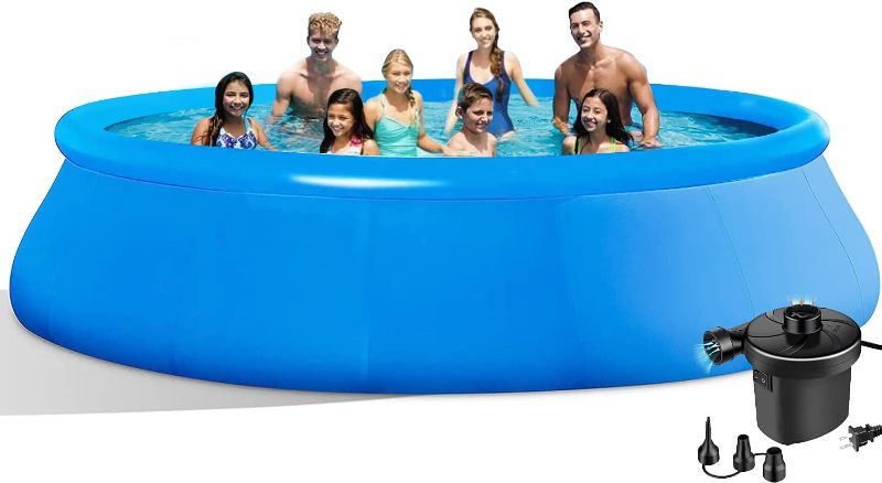 Photo 1 of EPROSMIN Round Inflatable Swimming Pool - 10Ft X 30 in Pool with Air Pump Large Swimming Pools Above Ground Pool for Adults,Kids,Family,Outdoor,Garden,Backyard,Summer Water Party