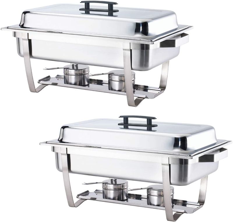 Photo 1 of ALPHA LIVING 2 Pack 8QT Chafing Dish High Grade Stainless Steel Chafer Complete Set,