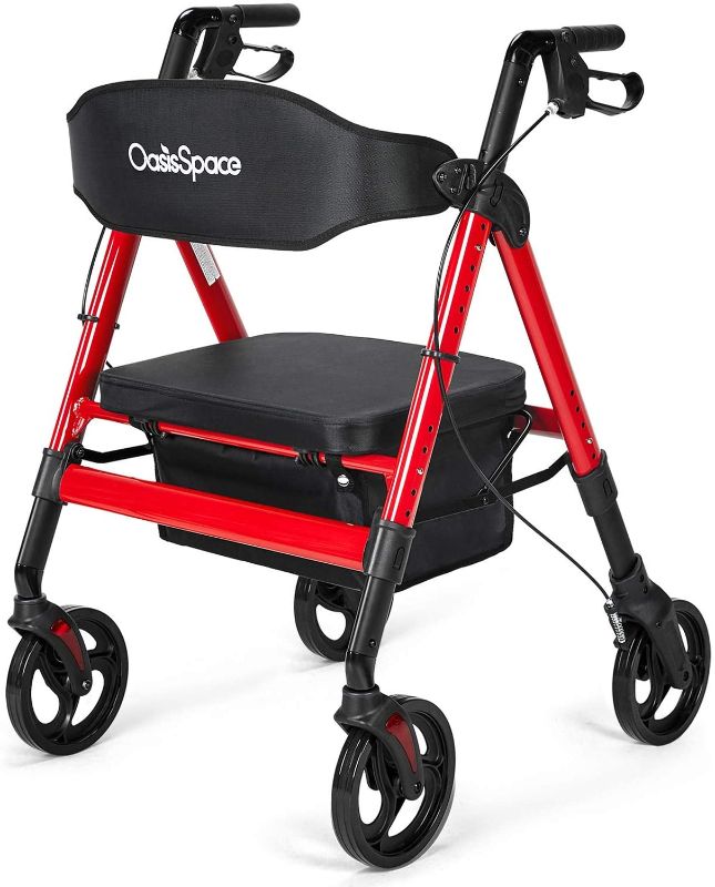 Photo 1 of 500LBS Capacity Heavy Duty Rollator Walker(2 Colors Available)

