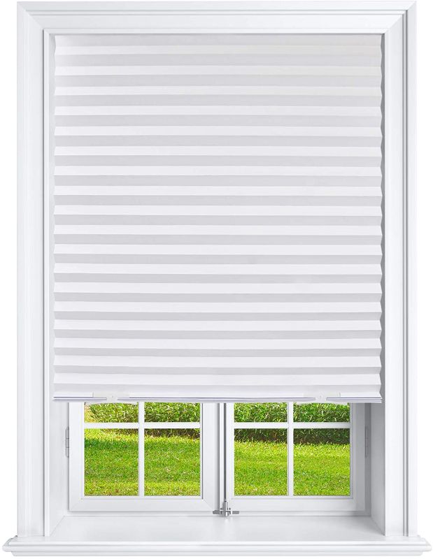 Photo 1 of Estilo Light Filtering Pleated Paper Shades White 36"" x 69"" (EST8219)
