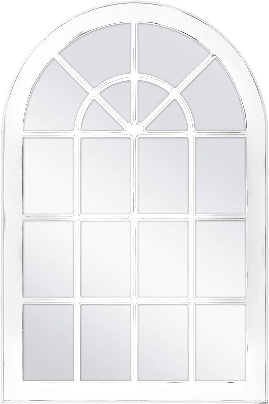 Photo 1 of MCS Countryside Arched Windowpane Wall White 24x36 Inch Overall Size Mirror