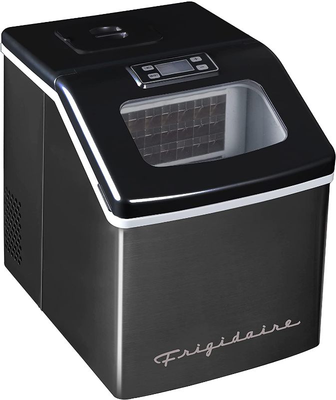 Photo 1 of Frigidaire 40 lbs Countertop Clear Square Ice Maker Efic452, Black Stainless Steel