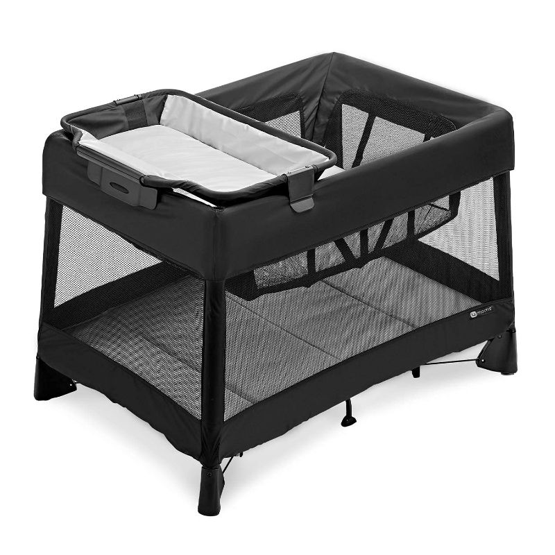 Photo 1 of 4moms breeze plus playard | Easy, One-Handed Setup | with Removable Bassinet & Flip Changer | Black