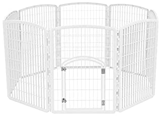 Photo 2 of IRIS 8-Panel Plastic Exercise Dog Playpen, White