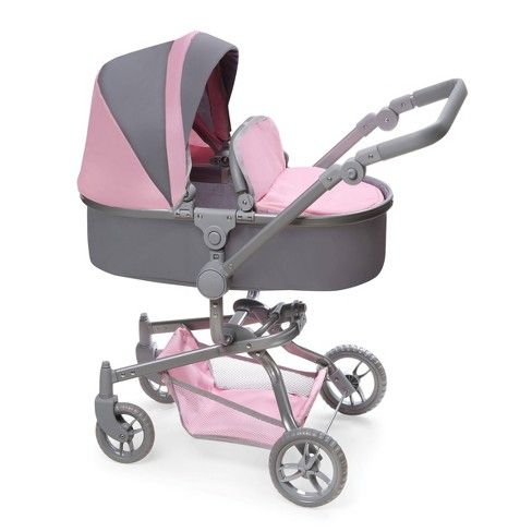 Photo 1 of Daydream Multi-Function Single Doll Pram & Stroller - Gray/Pink