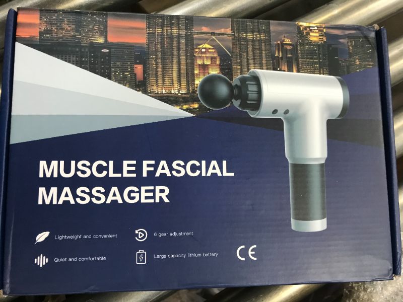 Photo 1 of Massage Gun for Athletes deep Tissue Strike Muscle Pain and Muscle Relaxation, 4 Head Accessories and 6 Adjustable Speed, Gym Portable Hand-held Electric Massager (Black)
