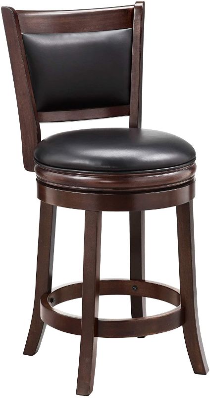 Photo 1 of Black leather barstool