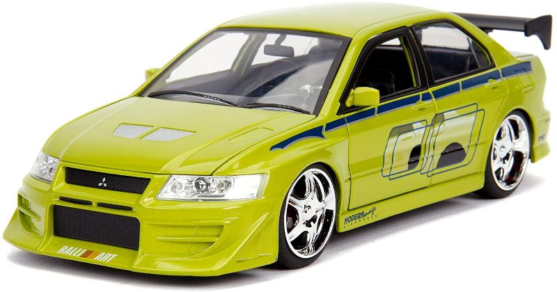 Photo 1 of Fast & Furious 1:24 Brian's Mitsubishi Lancer Evolution VII Die-cast Car, Toys for Kids and Adults, Lime Green (99788)