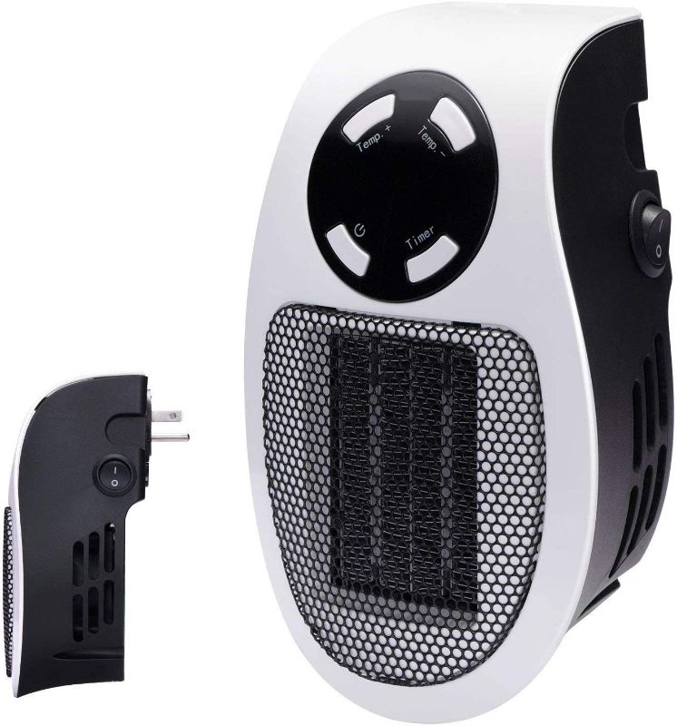 Photo 1 of 350W Space heater, Programmable Wall Outlet Space Heater As Seen on TV with Adjustable Thermostat and Timer and Led Display for Office Dorm Room