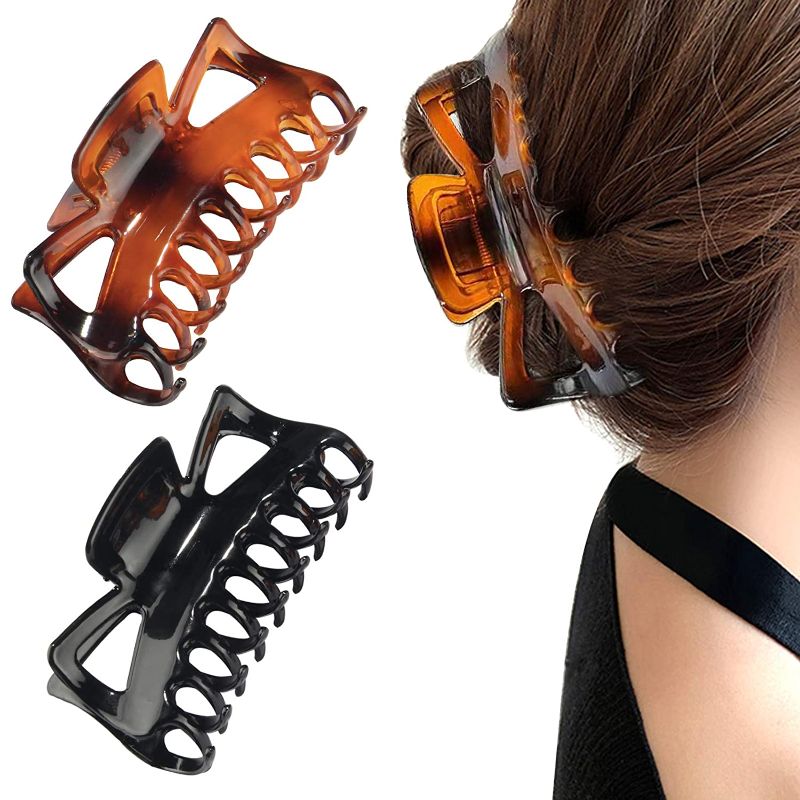 Photo 1 of 2Pcs Large Hair Clips 4.5 Inch Non-slip Big Claw Clip for Women/Girls
