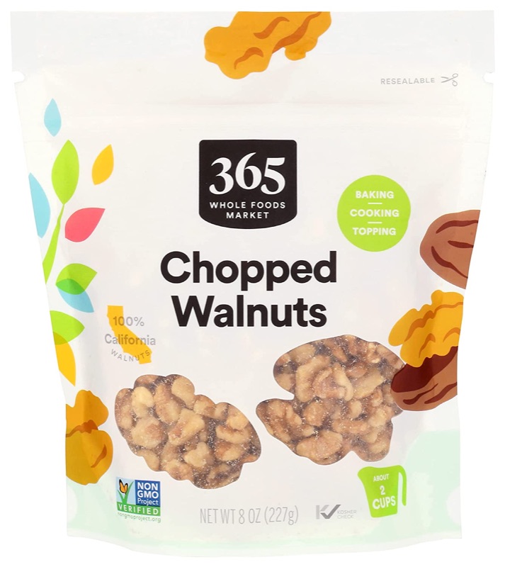 Photo 1 of 365 by Whole Foods Market, Walnuts Chopped, 8 Ounce
exp 9/21/2021
