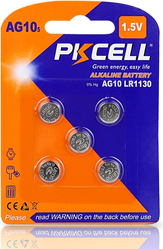 Photo 1 of AG10 1.5V Alkaline Battery LR1130 Watch Batteries LR66 389 Button Coin Cell- 5Count