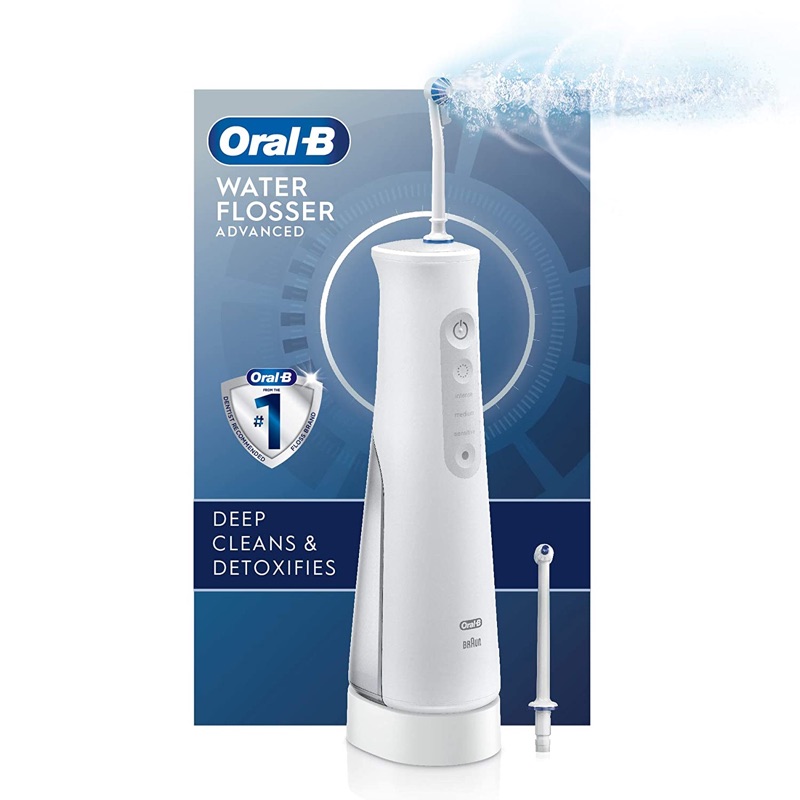 Photo 1 of Oral-B Water Flosser Advanced, Cordless Portable Oral Irrigator Handle with 2 Nozzles, 6 Piece Set