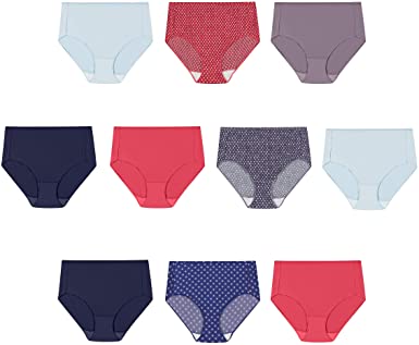 Photo 1 of Hanes Women's Cool Comfort Microfiber Assorted Brief Underwear, 10-Pack size 8