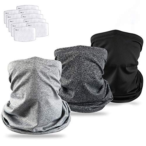Photo 1 of Neck Gaiter Face Mask Men with Filter(3Pcs), Cooling Neck Gator for Women, UPF 50 Gaiters for Cycling Hiking Fishing Outdoor Sports