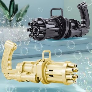 Photo 1 of Bubble Machine Bubble Gun Gatling bubble gun, 3-13 years old boys and girls the Best Outdoor Toy Gifts, Super Large 18-hole Automatic Bubble gun, Bring Never Before Bubble Machine Experience 