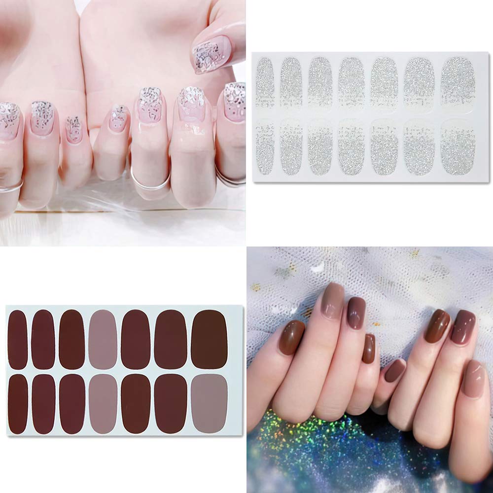 Photo 1 of 10 Sheets Full Nail Wraps Nail Art Polish Stickers Self-Adhesive Strips Set Glitter Design Nail Decals for Women Girls Manicure Tips Accessories
SILVER GLITTER NAILS ONLY 