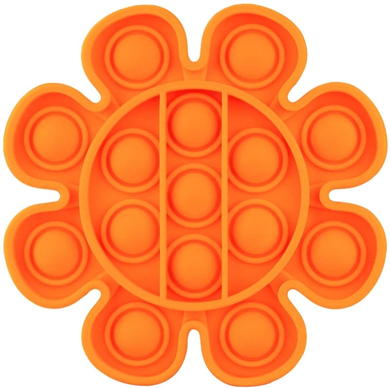 Photo 1 of Flowers Pop Up It Push Pop Fidget Toys, a Loud Side and a Quiet Side to Pop, Great Way to Relax and Keep Busy for Kids and Adults (Orange)