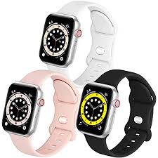 Photo 1 of Easuny Sport Bands Compatible with Apple Watch 38m 40mm 42mm 44mm Women Men- Soft Sport Silicone Wristbands Strap Replacement Accessories for iWatch Series 6/5/4/3/2/1,3 Pack S/M
