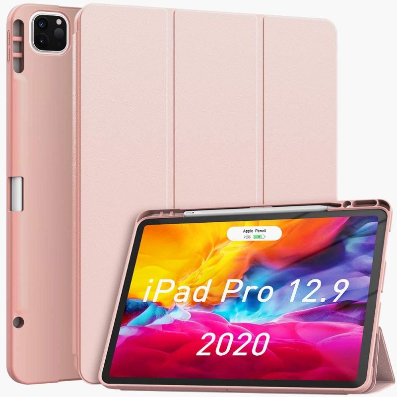 Photo 1 of Soke iPad Pro 12.9 inch Case 2020 with Pencil Holder (Rose Gold)